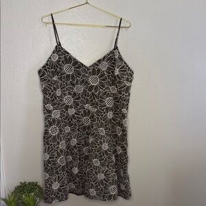 Stylish Green and White Floral Dress